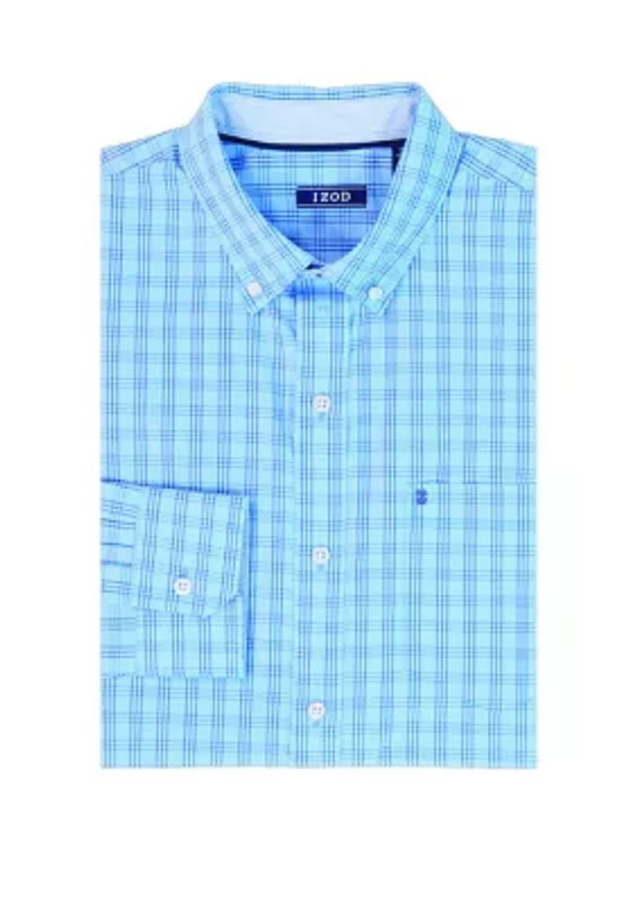 Performance Comfort Long Sleeve Plaid Button Down Shirt