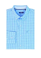 Performance Comfort Long Sleeve Plaid Button Down Shirt