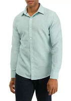 Men's Long Sleeve Linen Button Down Shirt