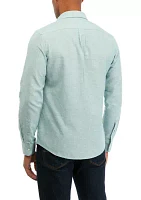 Men's Long Sleeve Linen Button Down Shirt