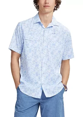 Sunshield Performance Short Sleeve Printed Button Down Shirt