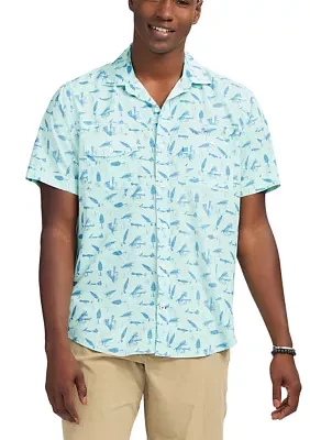 Sunshield Performance Short Sleeve Printed Button Down Shirt