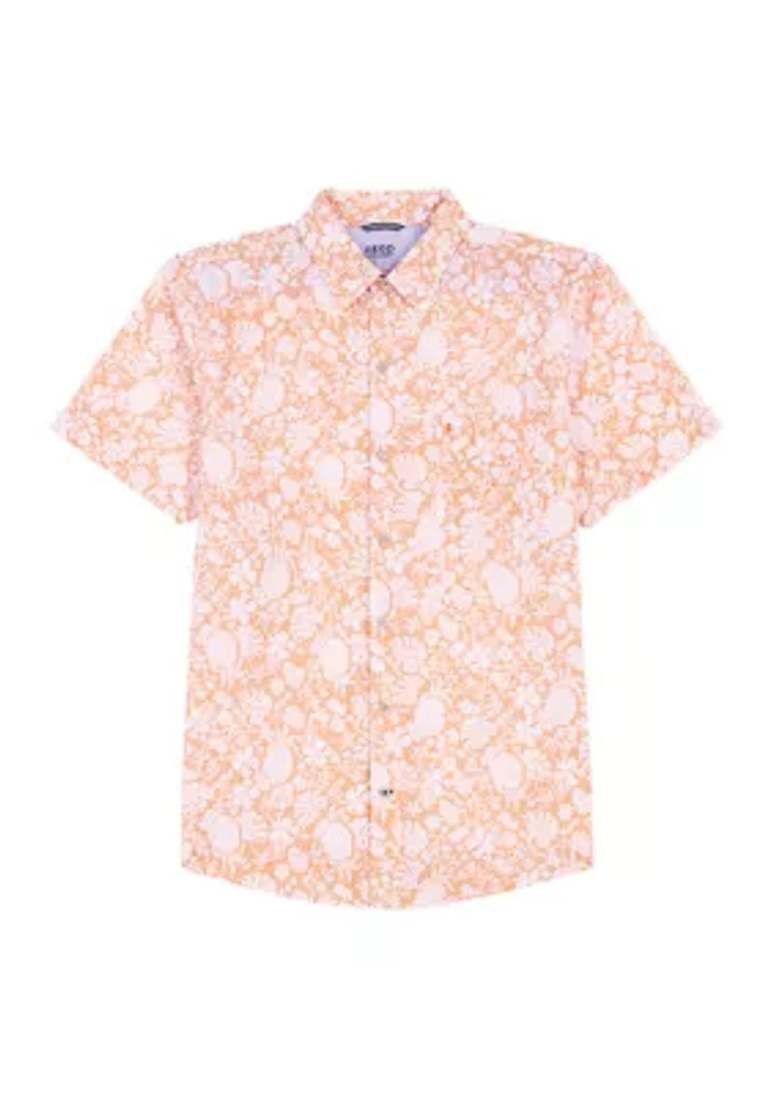 Big & Tall Dockside ChambrayShort Sleeve Button Down Shirt