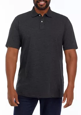 Big & Tall Short Sleeve Jersey Mélange Polo Shirt