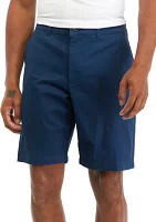 9.5" Flat Front Twill Shorts