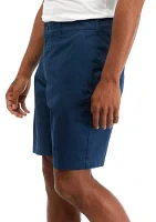 9.5" Flat Front Twill Shorts