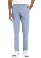 Flat Front Chambray Pants