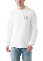 Long Sleeve Soft Washed Graphic Crew Neck T-Shirt