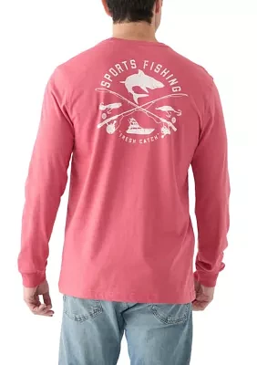 Long Sleeve Soft Wash Graphic Crew T-Shirt