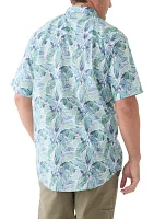Big & Tall Short Sleeve Chambray Leaf Print Shirt