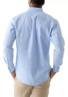 Long Sleeve Solid Oxford Shirt