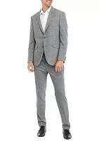 Men's Gray Windowpane Suit Separate Pants