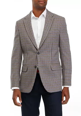 Single Breasted 2 Button Front Houndstooth Sport Coat