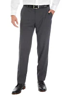 Men's Gray Solid Dress Pants