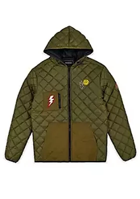 REASON BRAND VIBES QUILTED ZIP UP