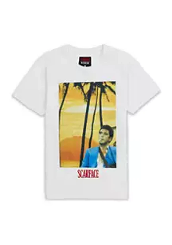 REASON Men's Scarface Sunset Backdrop Graphic T-Shirt