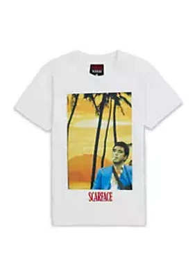 REASON Men's Scarface Sunset Backdrop Graphic T-Shirt