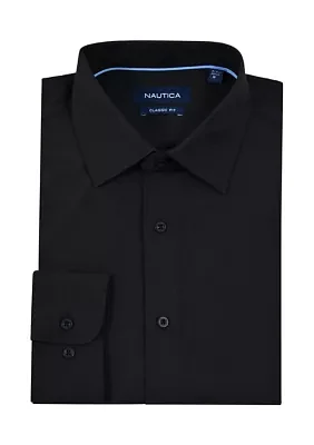 Classic Black Solid Dress Shirt