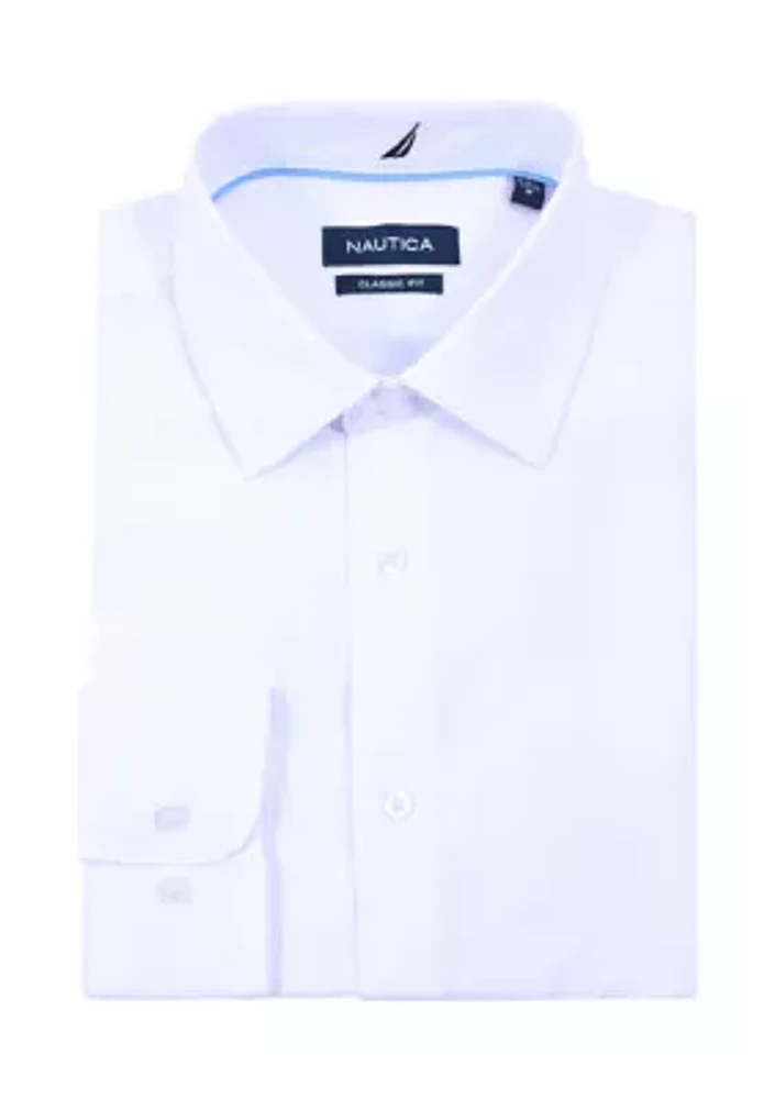 Classic White Solid Dress Shirt