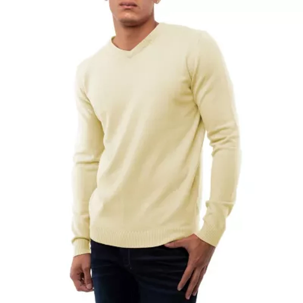 X RAY Men's Basic Long Sleeve Mid-Weight V-Neck Sweater