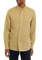 Men's Long Sleeve Linen and Cotton Shirt