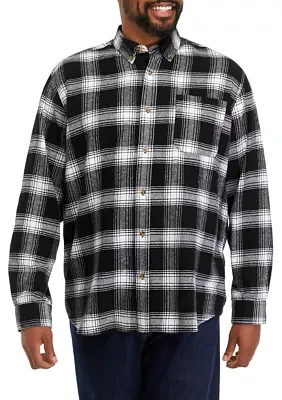 Big & Tall Plaid Printed Flannel Shirt