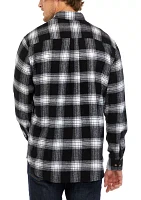 Long Sleeve Plaid Printed Flannel Shirt