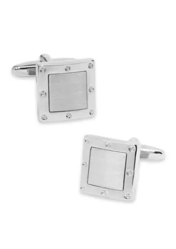 Silver Tone Cartier Square Cuff Links