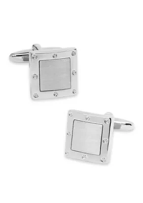 Silver Tone Cartier Square Cuff Links