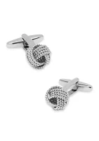 Silver Tone Knots Cuff Links