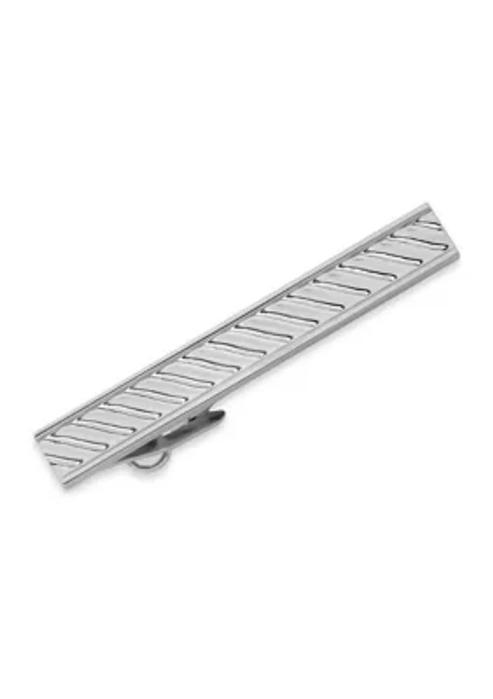 Silver Tone Braided Tie Bar