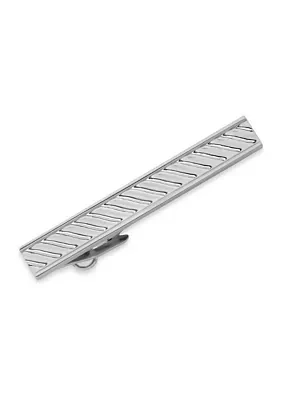 Silver Tone Braided Tie Bar