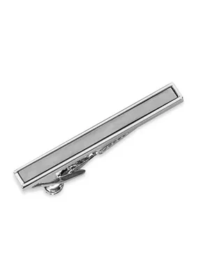 Silver Tone Brushed Tie Bar