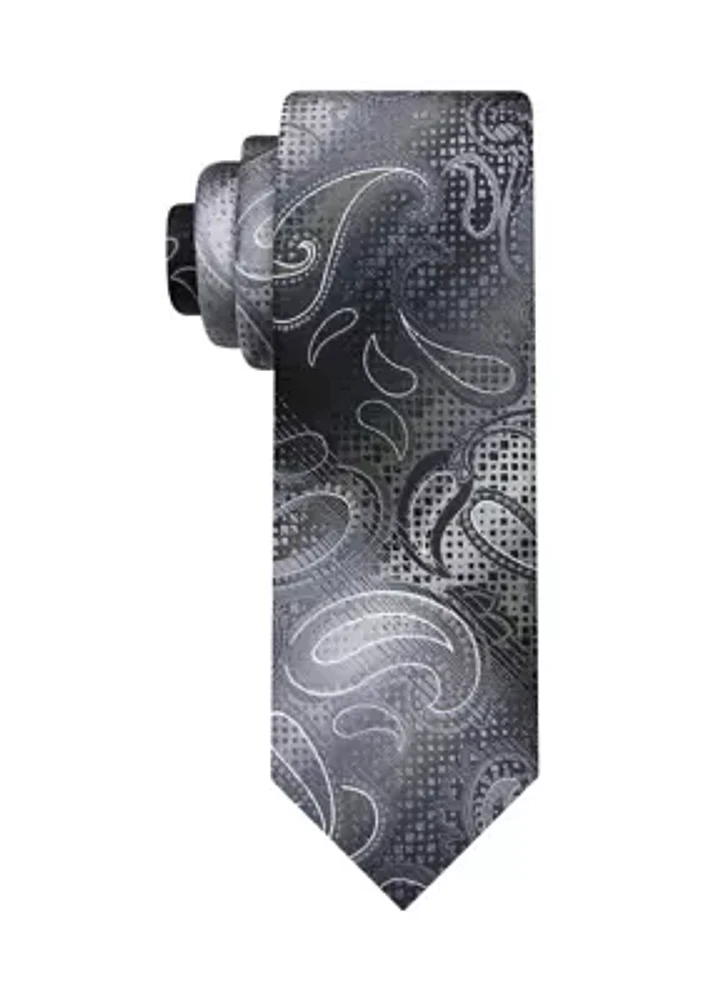 Shaded Textured Paisley Tie