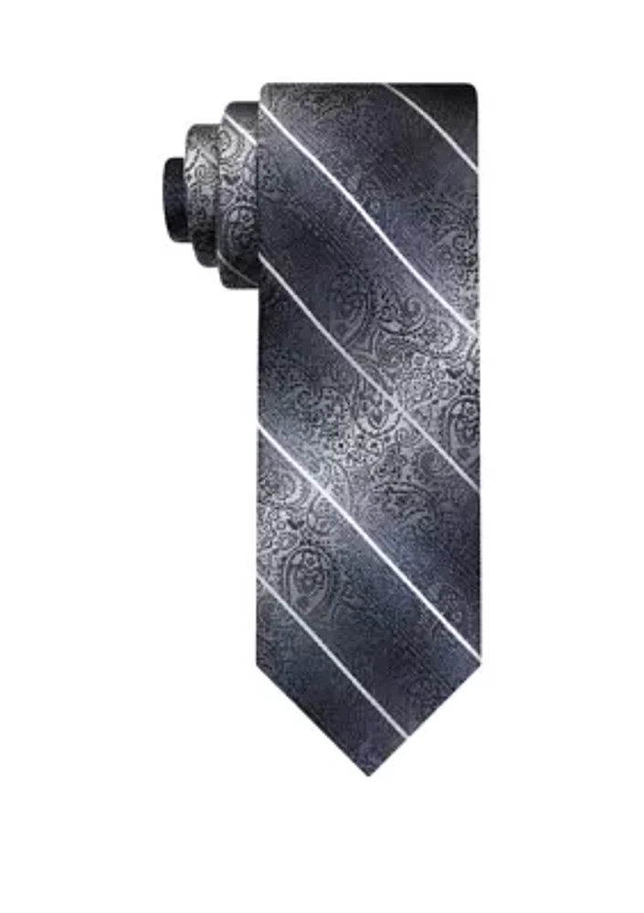 Big & Tall Shaded Paisley Stripe Tie