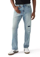 Medium Wash Destroy Straight Jeans