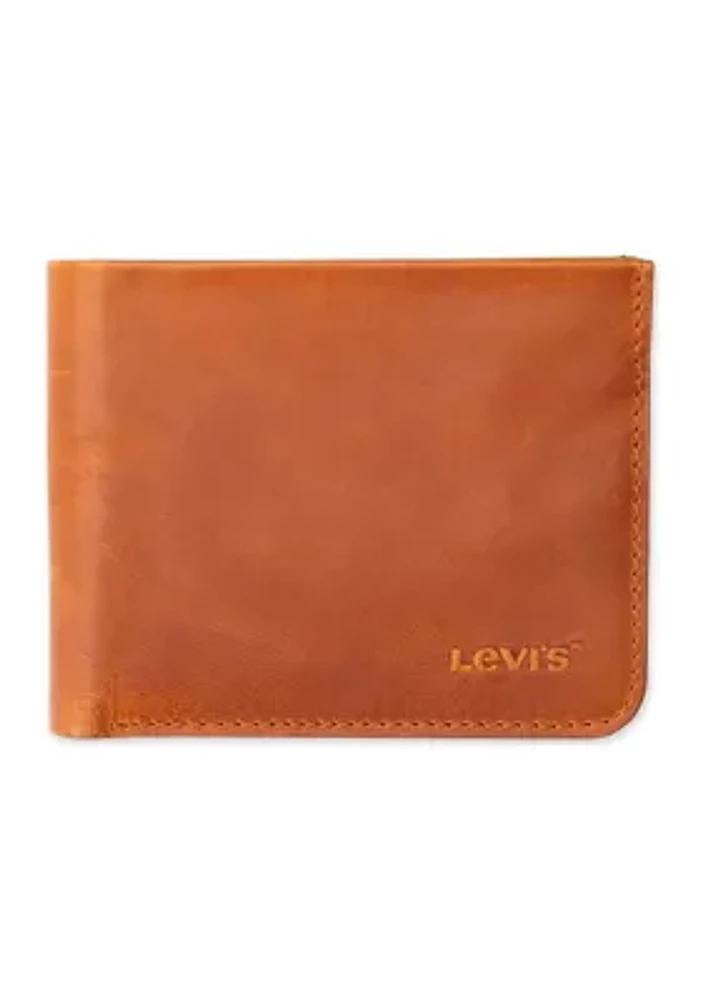 Leather Debossed Logo Bifold Wallet