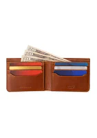 Leather Debossed Logo Bifold Wallet