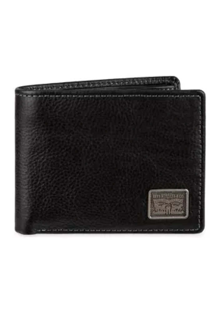 Leather Passcase Ornament Logo Wallet