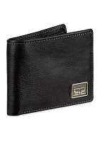 Leather Passcase Ornament Logo Wallet