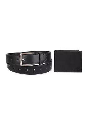 Fully Adjustable Belt with Passcase Wallet Gift Set