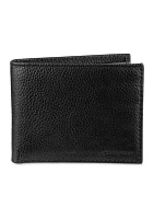 RFID Pebbled Leather Billfold Wallet with Removable Card Case