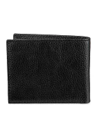 RFID Pebbled Leather Billfold Wallet with Removable Card Case