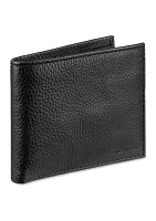 RFID Pebbled Leather Billfold Wallet with Removable Card Case