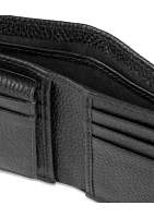 RFID Pebbled Leather Billfold Wallet with Removable Card Case