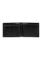 RFID Pebbled Leather Billfold Wallet with Removable Card Case