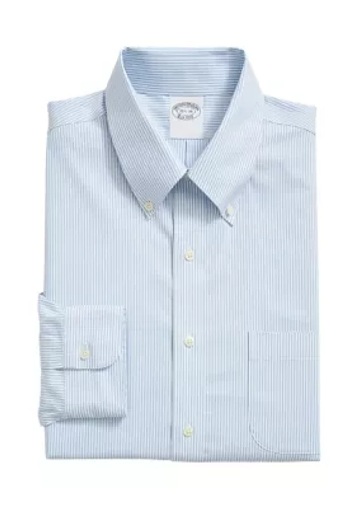 Men's Stretch Supima® Cotton Non Iron Pinpoint Button Down Collar Dress Shirt