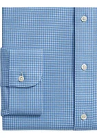 Stretch Supima® Cotton Non-Iron Royal Oxford Ainsley Collar, Windowpane Dress Shirt