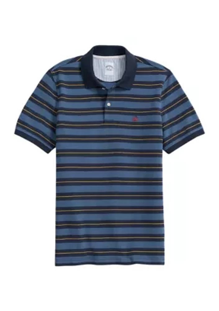 Short Sleeve Variegated Stripe Polo Shirt