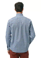 Long Sleeve Non Iron Checkered Oxford Shirt